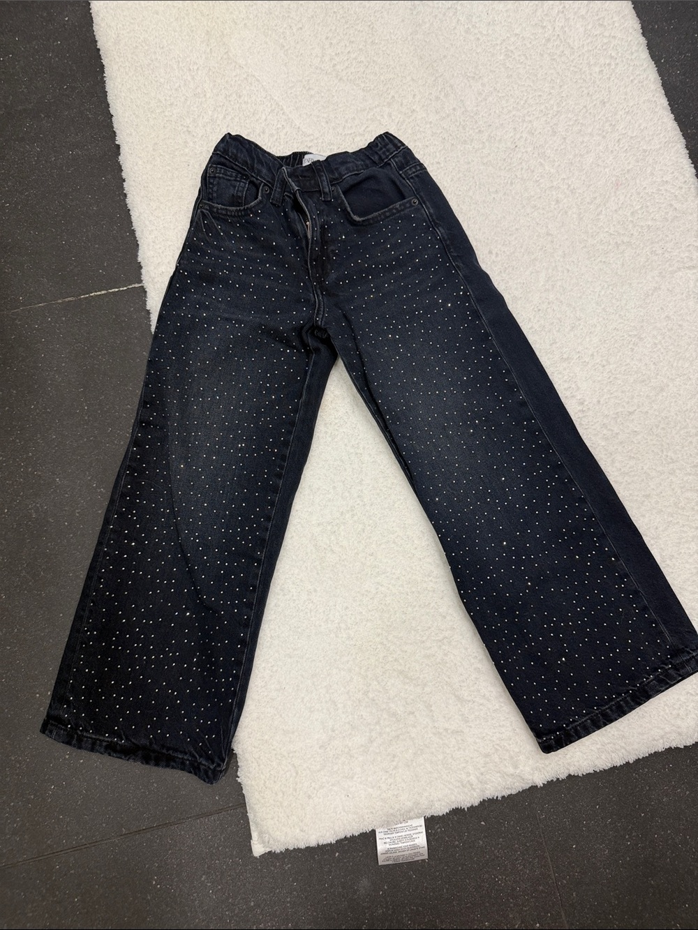 Kids Zara black Wide-Leg Jeans with Silver Studs